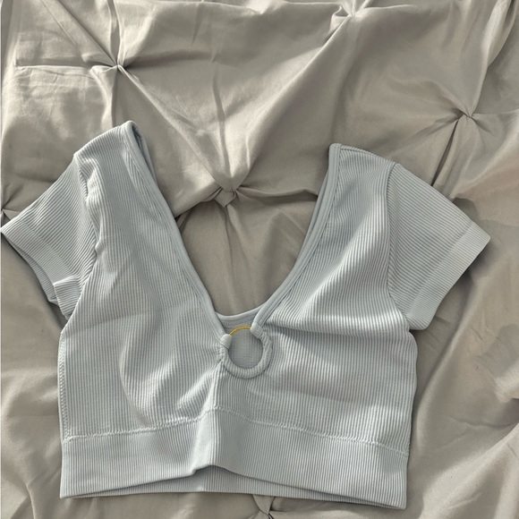 Aerie blue cropped t-shirt size small - Picture 2 of 3